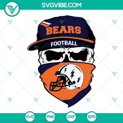 chicago bears skull svg bears football svg png dxf eps cut files 1 mockup