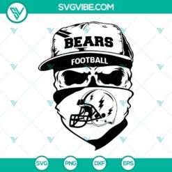 Chicago Bears Skull SVG Image, Bears Football SVG Files PNG DXF EPS Cut Files 2