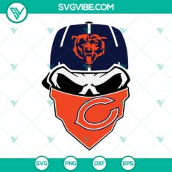 Football, Sports, SVG Files, Chicago Bears Skull SVG File, Chicago Bears Logo 9