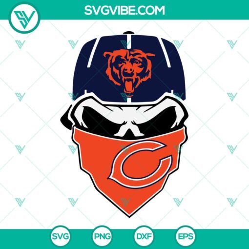 chicago bears skull svg chicago bears logo svg chicago bears svg png dxf eps 10 mockup