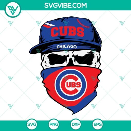 chicago cubs skull svg cubs baseball svg png dxf eps cut files 10 mockup