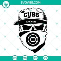 Chicago Cubs Skull SVG Files, Cubs Baseball SVG Image PNG DXF EPS Cut Files 2