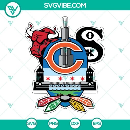 chicago sports teams svg bears football svg blackhawks ice hockey svg white sox svg 7 mockup