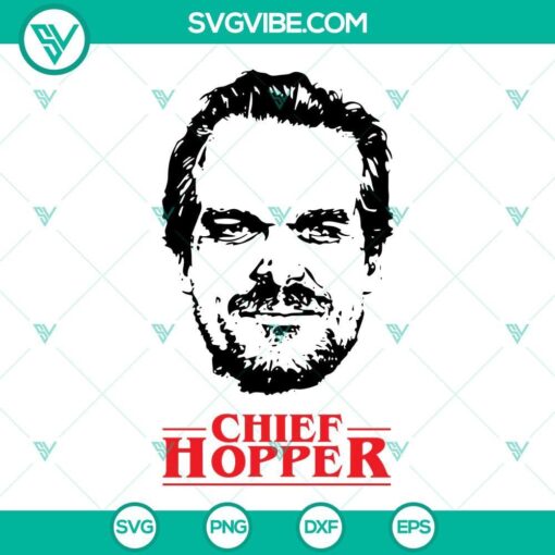 chief hopper stranger things svg png dxf eps cricut 3 mockup