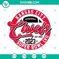 Football, Sports, SVG Files, Chiefs 2023 Super Bowl LVII SVG Images, Kansas 2