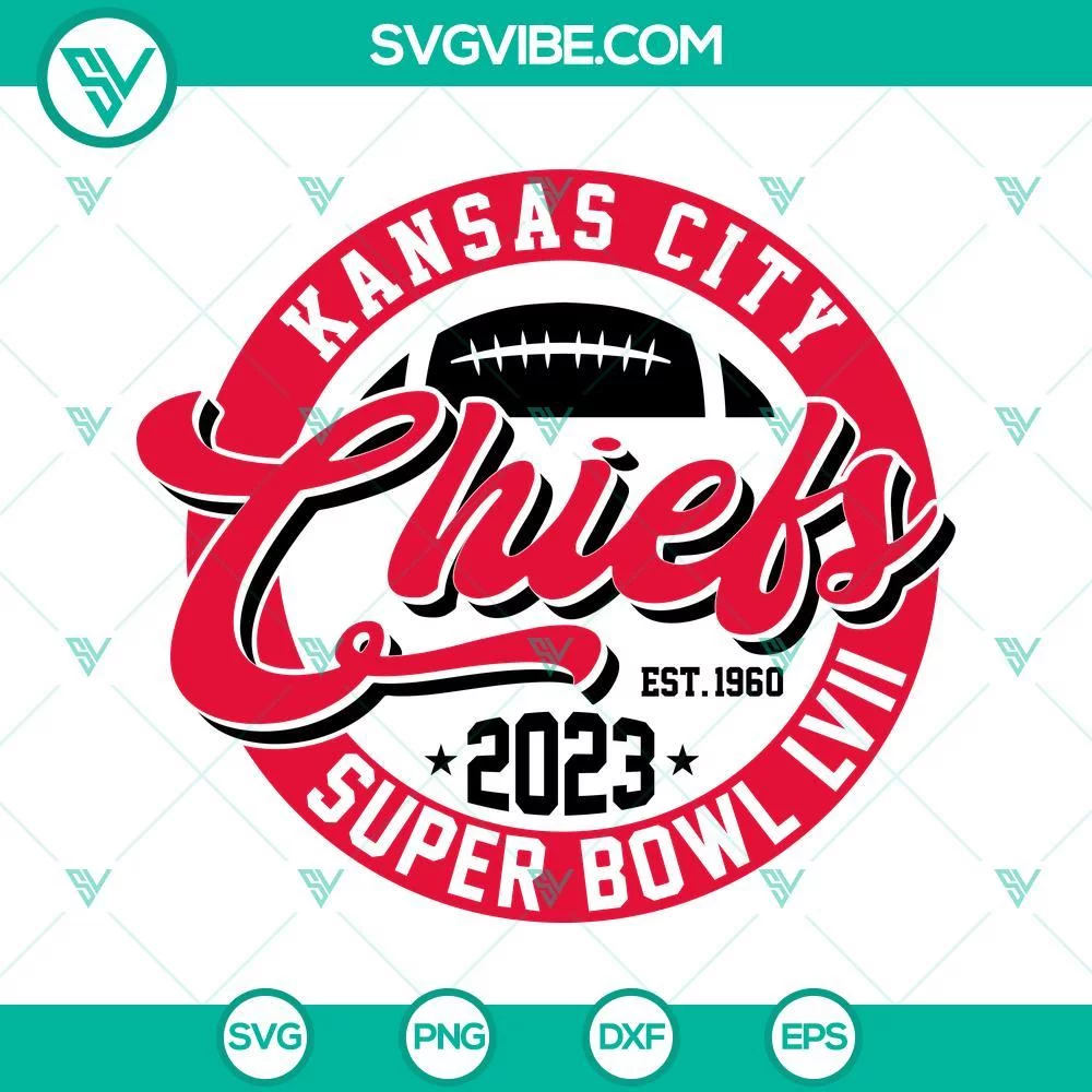 Football, Sports, SVG Files, Chiefs 2023 Super Bowl LVII SVG Images, Kansas 1