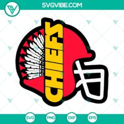 Chiefs Helmet SVG design with Indian Chief and KC Chiefs logos, Kansas City themed SVG file.