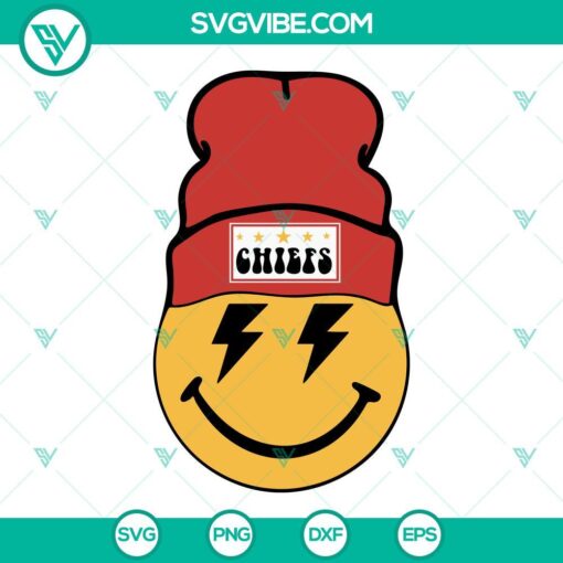 chiefs smiley face beanie svg kansas city chiefs svg super bowl 2023 svg png dxf eps files 2 mockup