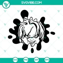 Halloween, SVG Files, Child’s Play Chucky Blood Effect SVG Images PNG DXF EPS 2