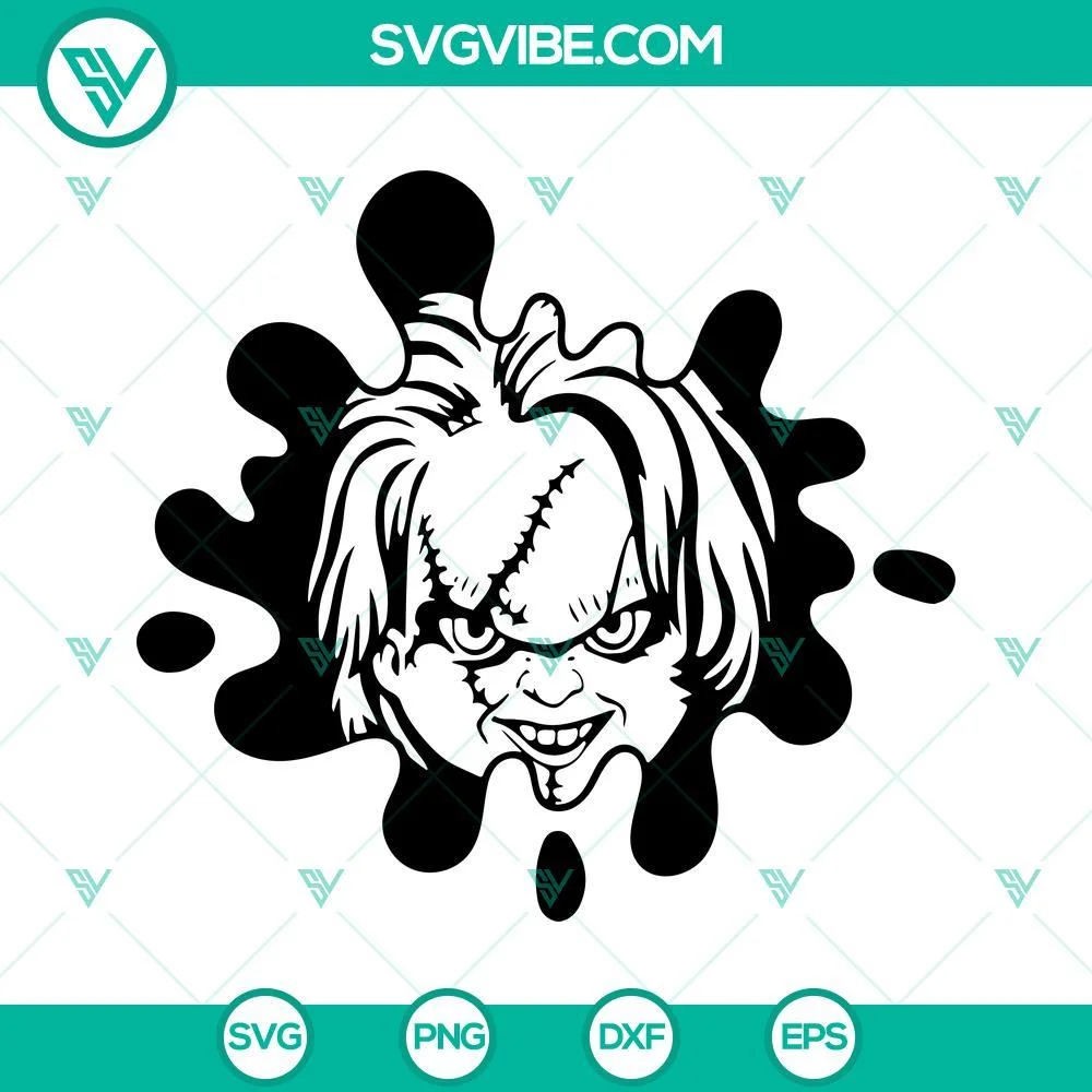 Halloween, SVG Files, Child’s Play Chucky Blood Effect SVG Images PNG DXF EPS 1