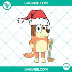 Christmas, PNG Files, Chilli Heeler Santa Hat Christmas PNG Download, Bluey 2