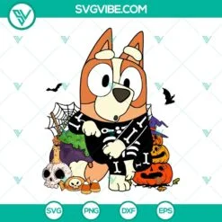 Disney, Halloween, SVG Files, Chilli Heeler Skeleton Pumpkin SVG File, Chilli 2