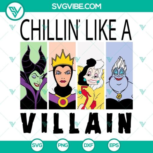 chillin like a villain svg disney villain character svg bad girls svg evil svg 6 mockup