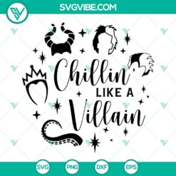 Disney Villains SVG design featuring Evil Queen, perfect for crafting projects.
