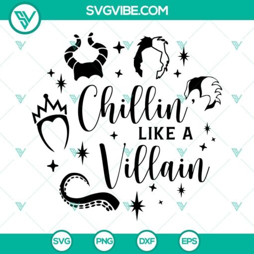 chillin like a villain svg disney villains svg evil queen ursula halloween svg digital file 1 mockup