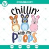Bluey Easter Peeps SVG design featuring Bluey character with peeps in a chilling scene. Perfect for Easter crafting and projects.