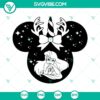 Christmas Ariel The Little Mermaid SVG Files with Disney Princess Mouse, festive holiday design for crafting projects.