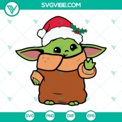 Christmas, Movies, SVG Files, Christmas Baby Yoda SVG File PNG EPS DXF Clipart 1