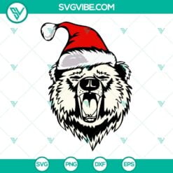 christmas bear svg bear santa hat christmas svg grizzly bear svg wilderness svg christmas svg bundle 3 mockup