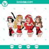 Christmas Disney Princess Mean Girls SVG Clipart - Festive crossover featuring Disney princesses in Mean Girls style outfits. Great for crafts.