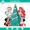 Christmas Disney Princess SVG featuring Princess Santa and Christmas tree, perfect for holiday crafting projects.