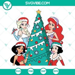 Christmas, Disney, SVG Files, Disney Princess Christmas SVG Image Bundle, 7