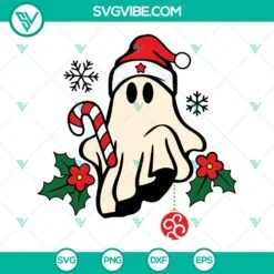 Christmas, SVG Files, Christmas Ghost Santa Hat SVG File, Spooky Christmas SVG 2