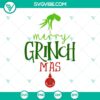 Grinch-themed Christmas SVG bundle with "Believe" and "Hohoho" designs for download. Perfect for holiday crafting projects.