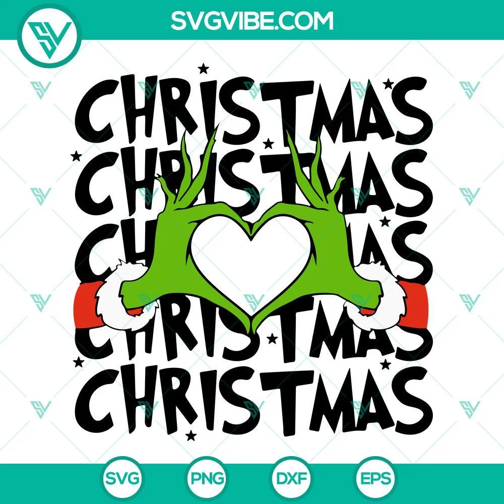 Christmas, SVG Files, Christmas Grinch Hand SVG Files, Grinch Heart Hands SVG 1