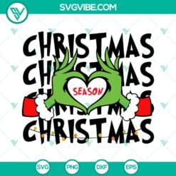 Christmas, SVG Files, Christmas Grinch Season SVG Download, Grinch Hand Heart 2