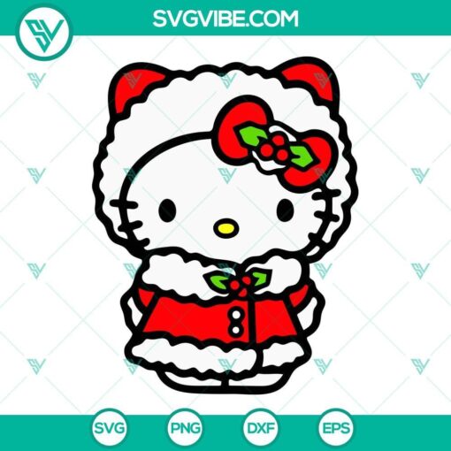 christmas hello kitty svg dxf eps png vector clipart 1 mockup