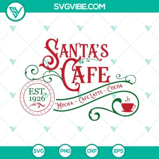 christmas hot cocoa svg santa cafe svg santa claus svg cafe latte christmas svg northpole svg 7 mockup