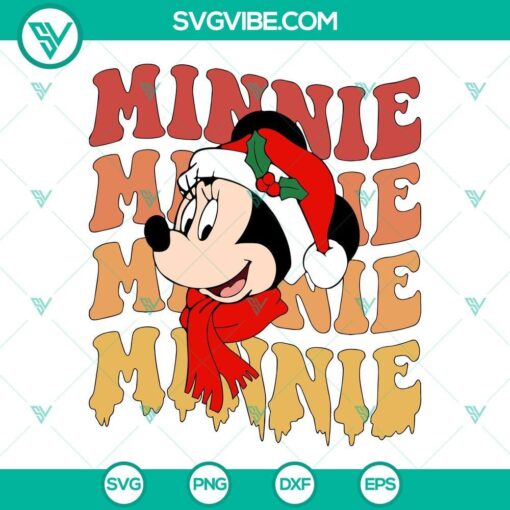 christmas minnie face santa hat svg disney minnie merry christmas svg png dxf eps 5 mockup