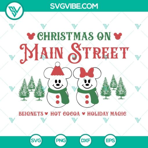 christmas on main street svg mickey and minnie mouse christmas svg snowman svg christmas svg png dxf eps cut files 2 mockup