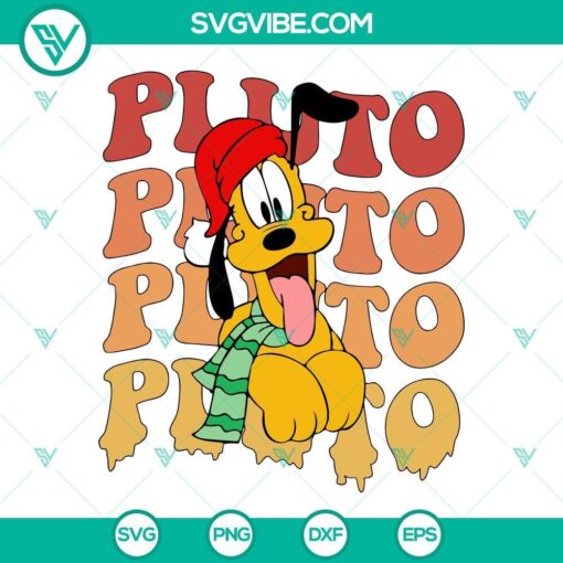 christmas pluto face santa hat svg disney pluto merry christmas svg png dxf eps cut files 9 mockup