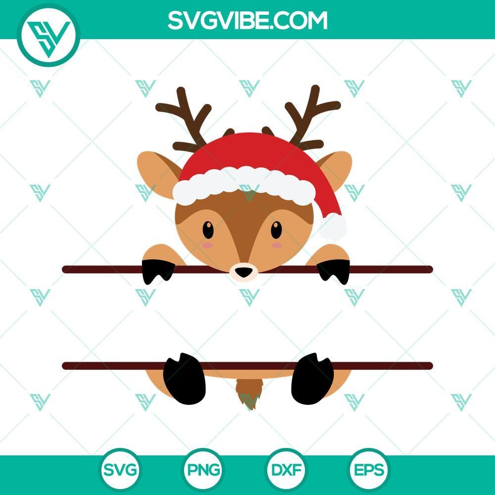 Christmas Reindeer Monogram SVG, Reindeer Split Bundle SVG PNG DXF EPS Files Christmas Reindeer Monogram SVG Files, Reindeer Split Bundle SVG Image PNG 1