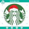 Christmas Starbucks logo and coffee cup design in SVG file format with festive holiday theme.
