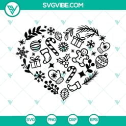 Christmas, SVG Files, Christmas SVG File, Christmas Heart SVG Image, Snowflake 9