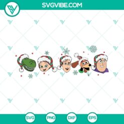 Christmas Toy Story themed SVG download with a Merry Christmas message, perfect for family vacation designs.