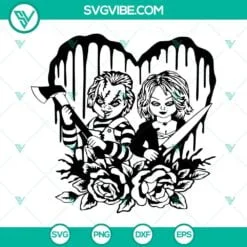 Halloween, SVG Files, Chucky And Tiffany SVG Files, Chucky Bride SVG Download, 2