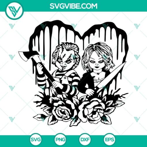 chucky and tiffany svg chucky bride svg chucky svg halloween svg vector cut files 1 mockup