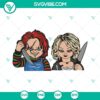 Chucky and Tiffany SVG files for Halloween, featuring couple horror killers design, perfect for spooky crafts and decorations.