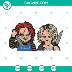 Chucky And Tiffany SVG Files, Couple Horror Killers SVG Files, Halloween SVG Download