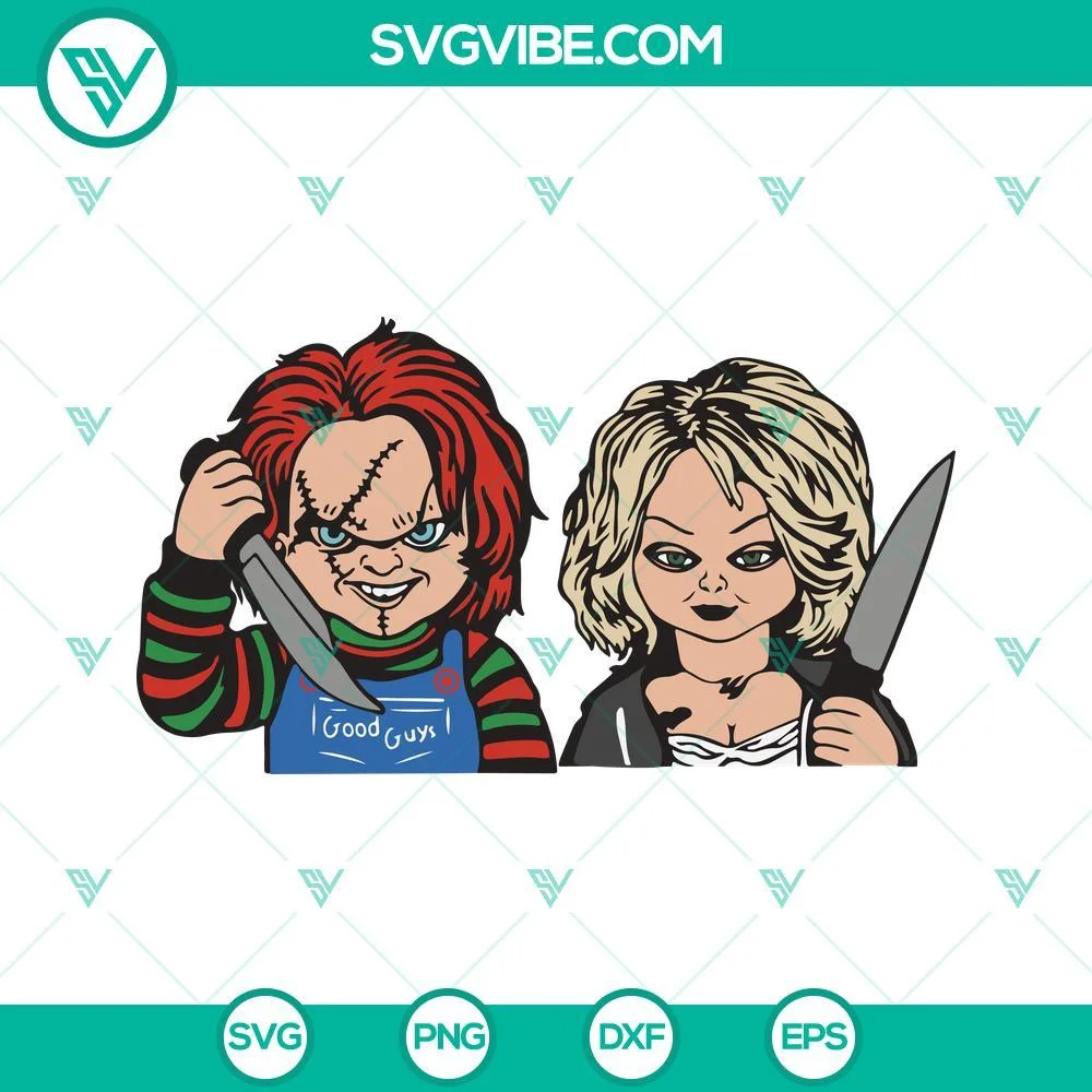 Halloween, Movies, SVG Files, Chucky And Tiffany SVG Files, Couple Horror 1