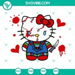 Cartoons, Halloween, SVG Files, Chucky Hello Kitty SVG Images, Kawaii Halloween 2