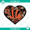 Cincinnati Bengals Heart Valentine PNG designs for digital use, perfect for fans.