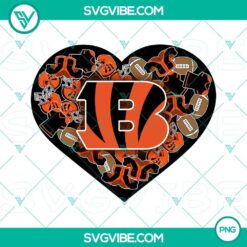 PNG Files, Cincinnati Bengals Heart Valentine PNG Files File Designs Valentines 2