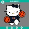 Cincinnati Bengals Hello Kitty cheerleader themed digital cut files in SVG, PNG, DXF, and EPS formats for DIY projects.