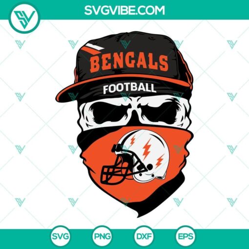 cincinnati bengals skull svg bengals football svg png dxf eps cut files 1 mockup