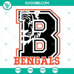 Cincinnati Bengals Tiger Face Logo SVG File PNG DXF EPS Cut Files